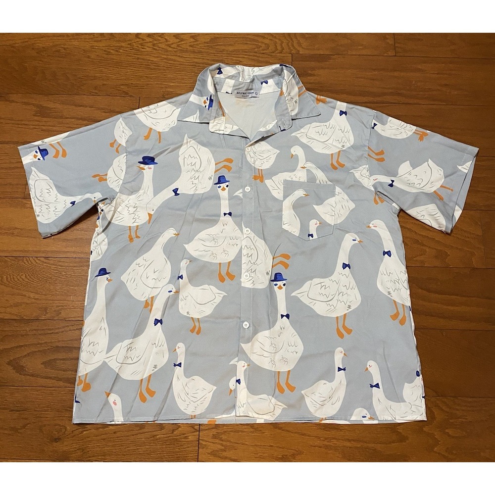 Aelfric Eden Vamtac Goose Physics Button Shirt Size Large Oversized Streetwear